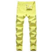 EGNMCR Jeans for Men, Men's Elastic Waist Loose Fit Denim Pants, Mens Pull On Jeans Men Zipper Closure Solid Washed Stretch Casual Trousers Trousers Men Pants
