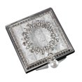 thumbnail image 1 of icolorfuled 1PC Small Square Metal Mirror Pearl Pendant Makeup Mirror Double-sided Mirror, 1 of 6