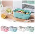thumbnail image 3 of 40oz Adult Bento Box PP & Silicone Multiple Compartments Leak Proof Microwave Refrigerator Safe Built in Handle Kitchen Use, 3 of 3