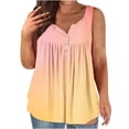 thumbnail image 1 of Dealovy Débardeurs Grande Taille pour Femmes Décontracté Sans Manches Col Rond Boutons Froncés Couleur Unie T-Shirts Amples Fluides, 1 of 4
