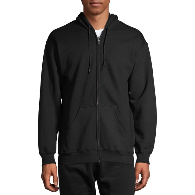 Gildan Men's Fleece Zip Hooded Sweatshirt, Style G18600, Black, Medium