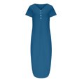 thumbnail image 4 of pstuiky Robes pour Filles, Robe d'Été Décontractée pour Femmes à Manches Courtes et Col en V, Robe Maxi Décontractée de Plage avec Poches, Robes Formelles en Liquidation, 4 of 6