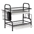 thumbnail image 2 of Dish Drying Rack, 2-Tier Dish Drainer, Dish Drying Rack for Kitchen, Dish Draining Rack with Drain Tray, Stainless Steel Dish Drying Rack with Utensils Holder, Black, 2 of 7