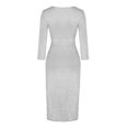 thumbnail image 5 of Ketyyh-chn99 Robe pour Femmes Robes de Soirée pour Mariage Robe Midi à Fleurs Robe de Soirée Vintage Élégante pour Dames Robe de Cocktail Argent,TG, 5 of 5