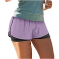 thumbnail image 3 of Plebaso Women's 2 in 1 Running Shorts Elastic Waist Drawstring Athletic Shorts Lightweight Workout Shorts, 3 of 6