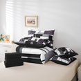 thumbnail image 5 of YST Girls Geometric Cheetah Print Comforter Set With Sheets 7 Piece Queen,Abstract Grids Bedding Set Wildlife Leopard Bed In A Bag Animal Buffalo Check Bed Set Purple Black Grey, 5 of 5