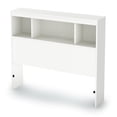thumbnail image 2 of Tête de lit bibliothèque avec prises intégrées Simple, fini Blanc solide, collection Spark de Meubles South Shore, 2 of 10