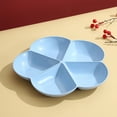 thumbnail image 2 of SLYNSHome Wheats Straw Candy Tray Compartment Snack Organizer Lightweight Food-Grade Plastic Party Serving Tray - Blue, 2 of 7