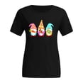 thumbnail image 3 of Économies d'Été FY24 Hauts de Pâques pour Femmes, PEZHADA Femmes Décontracté Grande Taille Imprimé Col Rond Manches Courtes T-Shirts de Pâques Chemisiers Hauts T-Shirt Graphique Hauts Noir G, 3 of 5