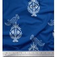 thumbnail image 1 of Soimoi Poly Georgette Fabric Leaves,Bird & Floral Block Printed Craft Fabric by The Yard 52 Inch Wide, 1 of 3