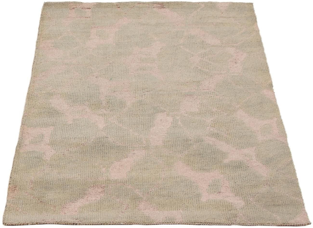 ECARPETGALLERY 3'10" x 5'11" Carved La Seda Hand-knotted Area Rug for Living Room, Dining Room and Bedroom in Grn