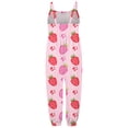 thumbnail image 3 of MIASHUI Girls Jumpsuits Cute Print Sleeveless Rompers Casual Loose Long Pants with Pockets,Pink,12-18 Months, 3 of 4