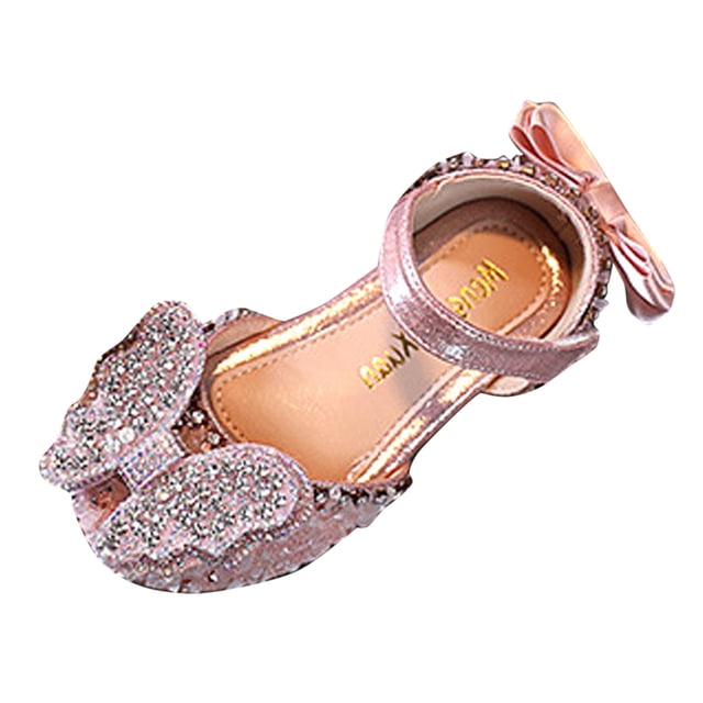 Zecgelong Girls Boots,Fashion Summer Girls Dance Shoes Princess Dress Performance Shoes Ribbon Pearl Rhinestone Bow Flat Solid Color