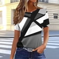 thumbnail image 2 of Pisexur Hauts pour Femmes, Hauts de Printemps pour Femmes 2025, Hauts pour Dames, T-shirt Imprimé Décontracté et Tendance pour Femmes avec Col Rond et Manches Courtes Gris, 2TG, 2 of 5