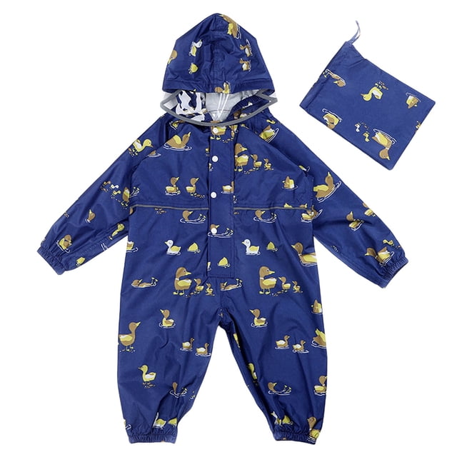 PMVFHDE Imperméable Imperméable pour Enfants, Imperméable, Manteau Imperméable pour Filles, à Capuche Imperméable, Intégré Imperméable, Imperméable d'Extérieur Réutilisable Bleu, 2-3 Ans