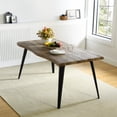 thumbnail image 3 of Homy Casa Lancelot 63" Walnut Dining Table for 6, Rectangular Kitchen Table with Natural Edge Look, 3 of 7