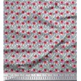 thumbnail image 1 of Soimoi Moss Georgette Fabric Leaves & Poppy Floral Print Fabric by Yard 42 Inch Wide, 1 of 6