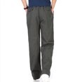 thumbnail image 2 of XZNGL Mens Solid Pure Cotton Elastic Waist Straight Barrel Trousers, 2 of 7