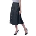 thumbnail image 3 of Moomaya Womens Below Knee Length A-Line Skirt Front Button Casual Skirt w/ Pockets, 3 of 6