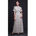 thumbnail image 2 of Bimba Rayon Circle & Triangle Geometric Womens Printed Side Slit SummerDressLong Maxi Gown-Medium, 2 of 6