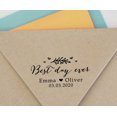 thumbnail image 4 of Printtoo Personalized Blue Self Inking Best Day Ever Wedding Favor Stamp Custom Rubber Stamper-68 x 30 mm, 4 of 6