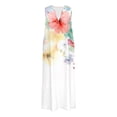 thumbnail image 3 of Ovzne Robes d'Été pour Femmes 2025 Robe Robe d'Été Décontractée pour Femmes Dégradé Sans Manches Col en V Longue Robe Grande Taille Robe Maxi Liquidation, 3 of 4