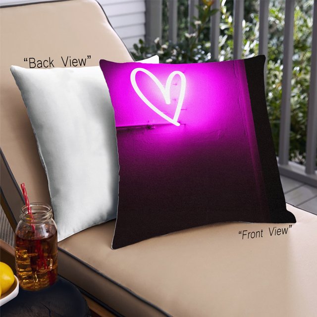 Ahgly Company Color Focus Pink Coussin Extérieur, 18 Pouces par 18 Pouces