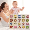 thumbnail image 2 of Jindong Kids Wooden Peg Puzzles Set with Alphabet Numbers Fruits Animals and Vehicles, 2 of 9