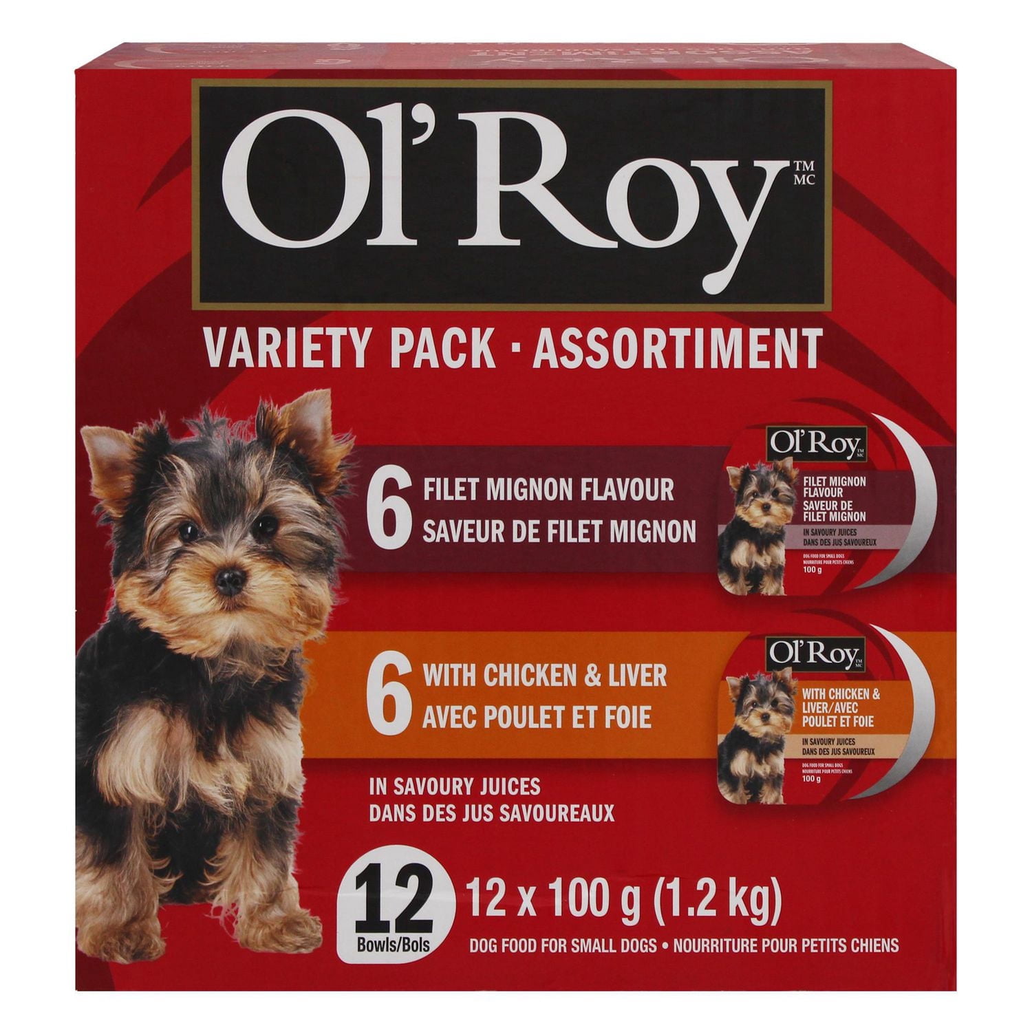 Ol' Roy Variety Pack Dog Food for Small Dogs in Savoury Juices 100g