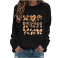 thumbnail image 3 of QATAINLAV Chandail contre le Cancer du Sein pour Femmes Chandails à Manches Longues Tendance Imprimé Ruban Rose Col Rond Chandails 2025 Automne Hauts de Sortie Économies d'Été Noir TTG, 3 of 5