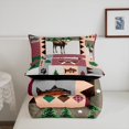 thumbnail image 4 of Moose Lodge Kids Comforter Set,Rustic Famhouse Boat Bass Fish Adventure Bedding Set All Season,Retro Brown Gray Red Plaids Stripes Patchwork Comforter 2 Pcs with 1 Pillowcase,Toddler Size, 4 of 6