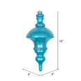thumbnail image 2 of Vickerman MT198712D 10 in. Turquoise Candy Glitter Net Top Finial Ornament, 2 of 2