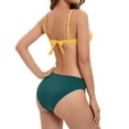 thumbnail image 3 of Women's High Waisted Bikini Two Piece Swimsuit - Vintage Retro Ruched Print Design - Push Up Support with Boyshorts Bottom, 3 of 5
