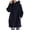 Dark Blue, variant on fartey Womens Long Hoodies Zip Up Solid Sweatshirt Jacket Long Sleeve Cozy Shirt Comfy Outwear Plus Size Hooded Coat