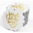 thumbnail image 4 of Inkdotpot Real Gold Foil Jingle All The Way Christmas Tags Favor Hang Paper Tags 50 Pieces, 4 of 6
