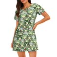 thumbnail image 1 of Kdxio Nuisette pour Femme à Imprimé Grenouille Mignonne, Vêtement de Nuit à Manches Courtes, Chemise de Nuit Décontractée à Imprimé, Robe de Nuit Ample et Confortable, 1 of 6