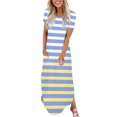 thumbnail image 1 of Ovzne Robes pour Femmes Robe pour Femme Mode Robe Décontractée Imprimée à Manches Courtes Col Rond avec Poches Robe pour Femmes Manches Courtes Imprimée Liquidation, 1 of 6