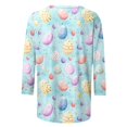 thumbnail image 3 of UPPADA T-Shirts de Pâques pour Femmes Bunny Lapin Oeuf Imprimé T-Shirts Manches 3/4 Col Rond T-Shirts d'Été Décontractés Mignons T-Shirts Graphiques Chandail Confortable Haut Vert,P, 3 of 5