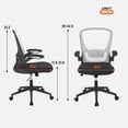 thumbnail image 3 of FDW Office Chair, Lumbar Support Flip-up Arms Swivel Rolling Executive Mesh Adjustable, White, 3 of 7