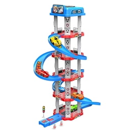 Rampe De Voiture Pour Tout-petits – Circuit De Course Avec 4 Petites Voitures à Inertie, Jeu Éducatif Et Interactif Dès 3 Ans Pour Développer La Motricité Et L'Esprit D'Équipe