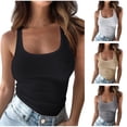 thumbnail image 1 of FAVIPT Solid Scoop Neck Tank Tops for Women Ribbed Sleeveless Lightweight Blouses Y2k Workout Basic Tees Gray,S, 1 of 4