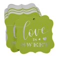 thumbnail image 3 of Inkdotpot Pack Of 50 Real Silver Foil Bracket Shape Paper Tags Love Is Sweet Wedding Favor Hang Tags, 3 of 6
