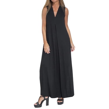 50 % de Rabais Clear! Robe Longueur Thé en Coton et Lin pour Femmes Liquidation Imprimé Floral Bohème Été Plage Col Rond Robe d'Été Filles Vacances Élégante Détente Relax Vintage Sans Manches Noir TG