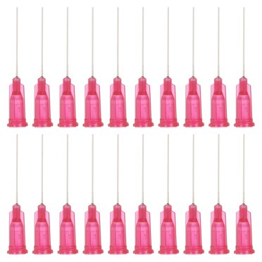 Uxcell Aiguilles Distributrices 25Ga, 52 Pcs Aiguilles Distributrices Industrielles à Pointe Émoussée de 1 Pouce avec Aiguille Luer Lock pour Recharger Encres Liquides Colle Adhésive Huile, Rouge Rose