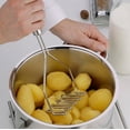 thumbnail image 2 of Staron Stainless Steel Potato Masher Kitchen Gadgets, 10" Heavy Duty Metal Potato Ricer for Mashed Potatoes, Hand Masher, Vegetables Fruits Mashe, Dishwasher Safe, 2 of 6