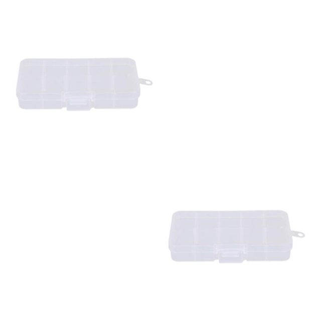 Thinsony 10 Grid Plastic Jewelry Removable Storage Box Beads Container Earring White 12.8x6.5x2.2cm 2Set