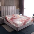 thumbnail image 3 of Pink Watercolour Marble Bed Sheets Full Abstract Art Bedding Set For Teens Girls Adults Colorful Retro Artwork Style Fitted Sheet Stone Pattern Sheets （No Top Sheet）, 3 of 6