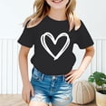 thumbnail image 1 of WEAIXIMIUNG T-Shirt Fille 4T Haut Fille Enfant Mignon Graphique Col Rond Manches Courtes Tee Été Décontracté T-Shirt 150, 1 of 6