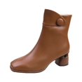 thumbnail image 2 of EGNMCR Bottes d'Hiver pour Femmes Bottes Rétro de Mode pour Femmes Talon Épais Talons Hauts Bout Mi-Mollet, 2 of 8