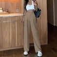 thumbnail image 2 of Sentmoon Wide Leg Pants for Women Plus Size High Waist Track Pants Loose Solid Color Breathable Straight Leg Sweatpants Fall Active for Relaxing at Home Khaki L, 2 of 6